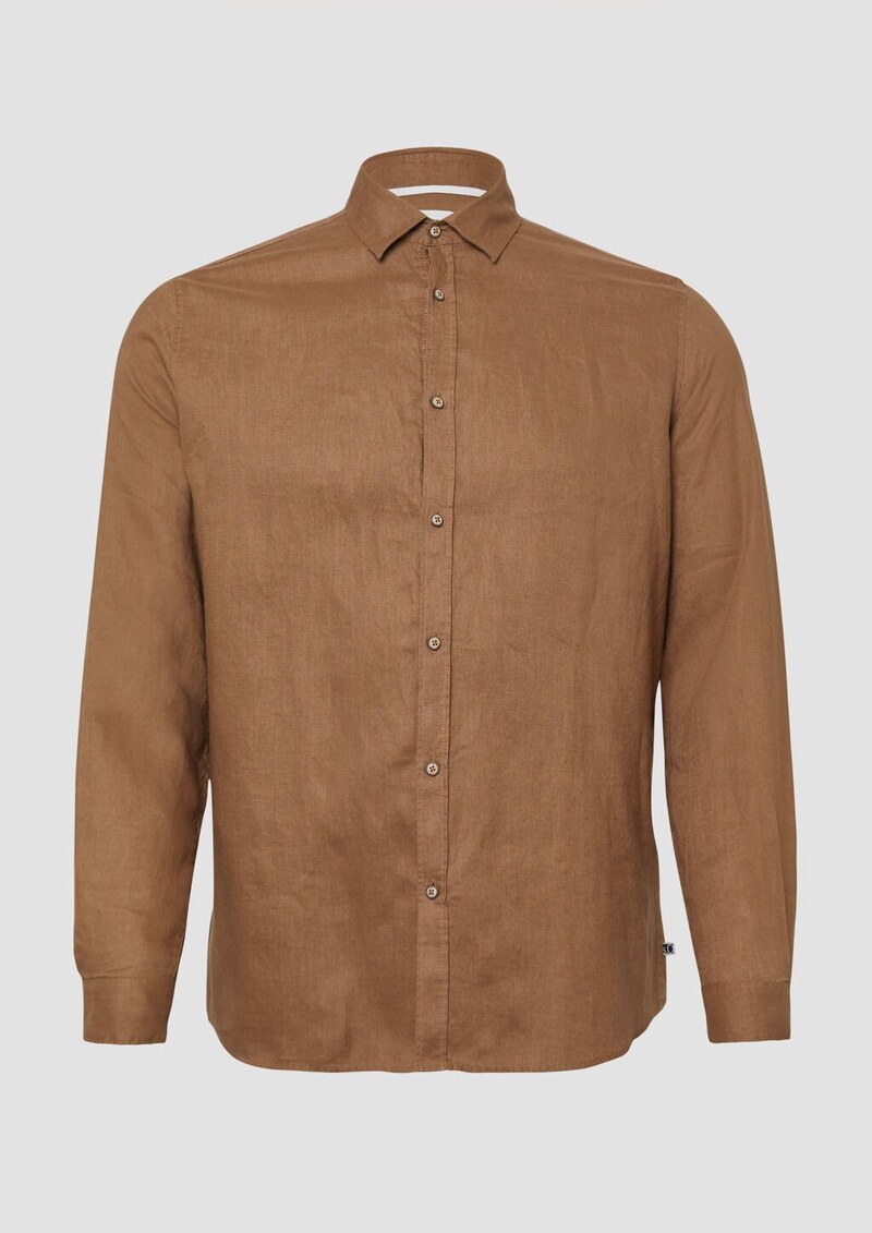 Regular Fit: Langarmhemd aus Leinen