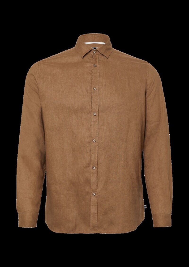 Regular Fit: Langarmhemd aus Leinen