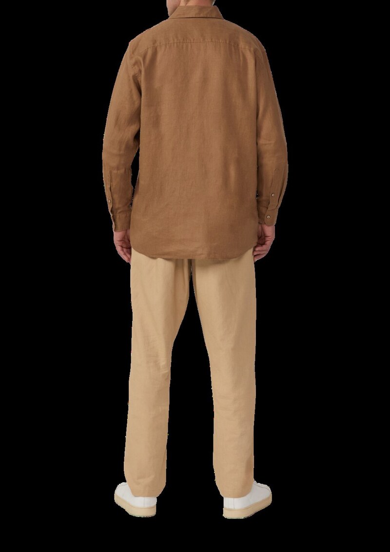 Regular Fit: Langarmhemd aus Leinen