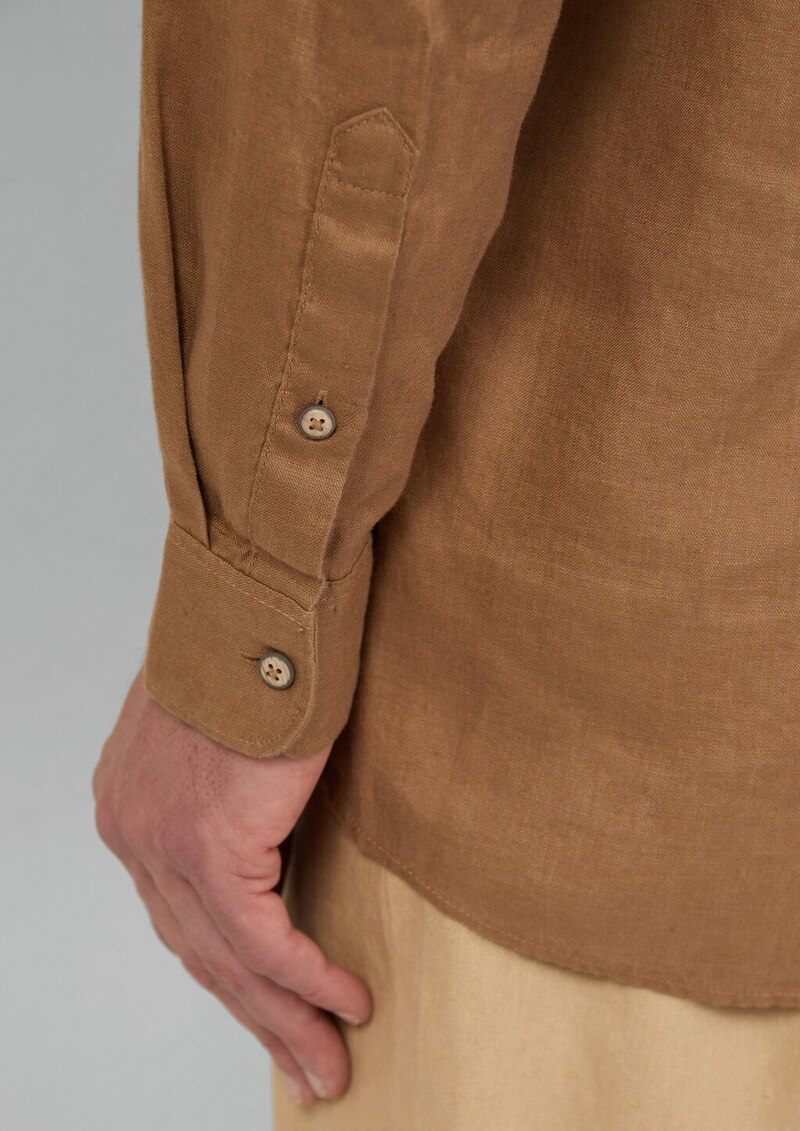 Regular Fit: Langarmhemd aus Leinen