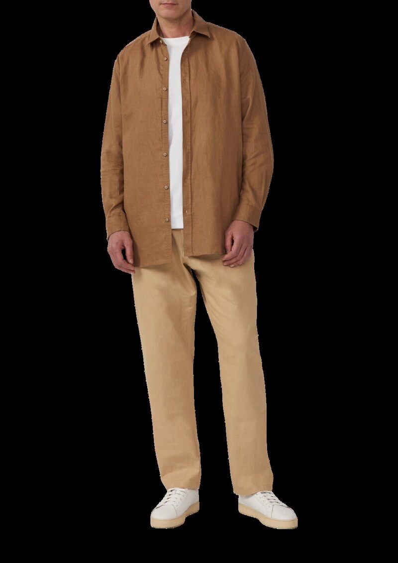 Regular Fit: Langarmhemd aus Leinen