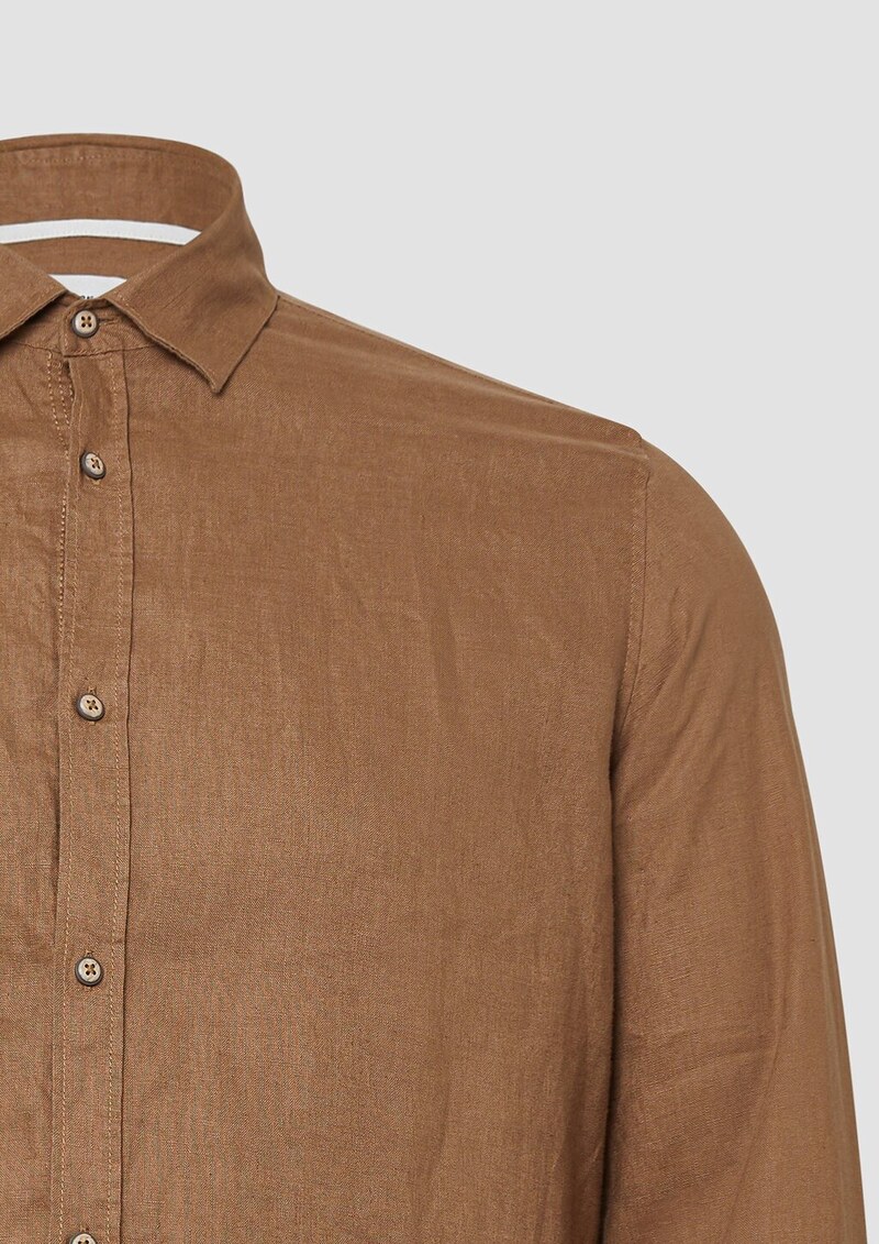 Regular Fit: Langarmhemd aus Leinen