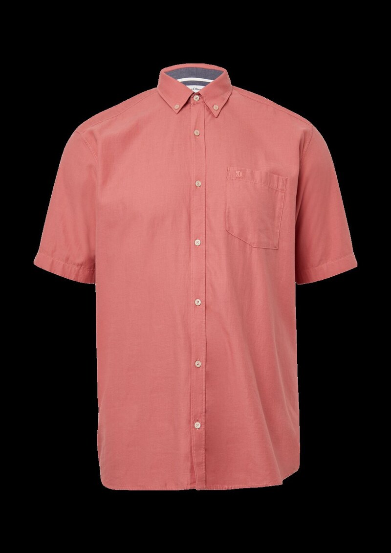 Regular Fit: Kurzärmeliges Twillhemd mit Button-Down-Kragen