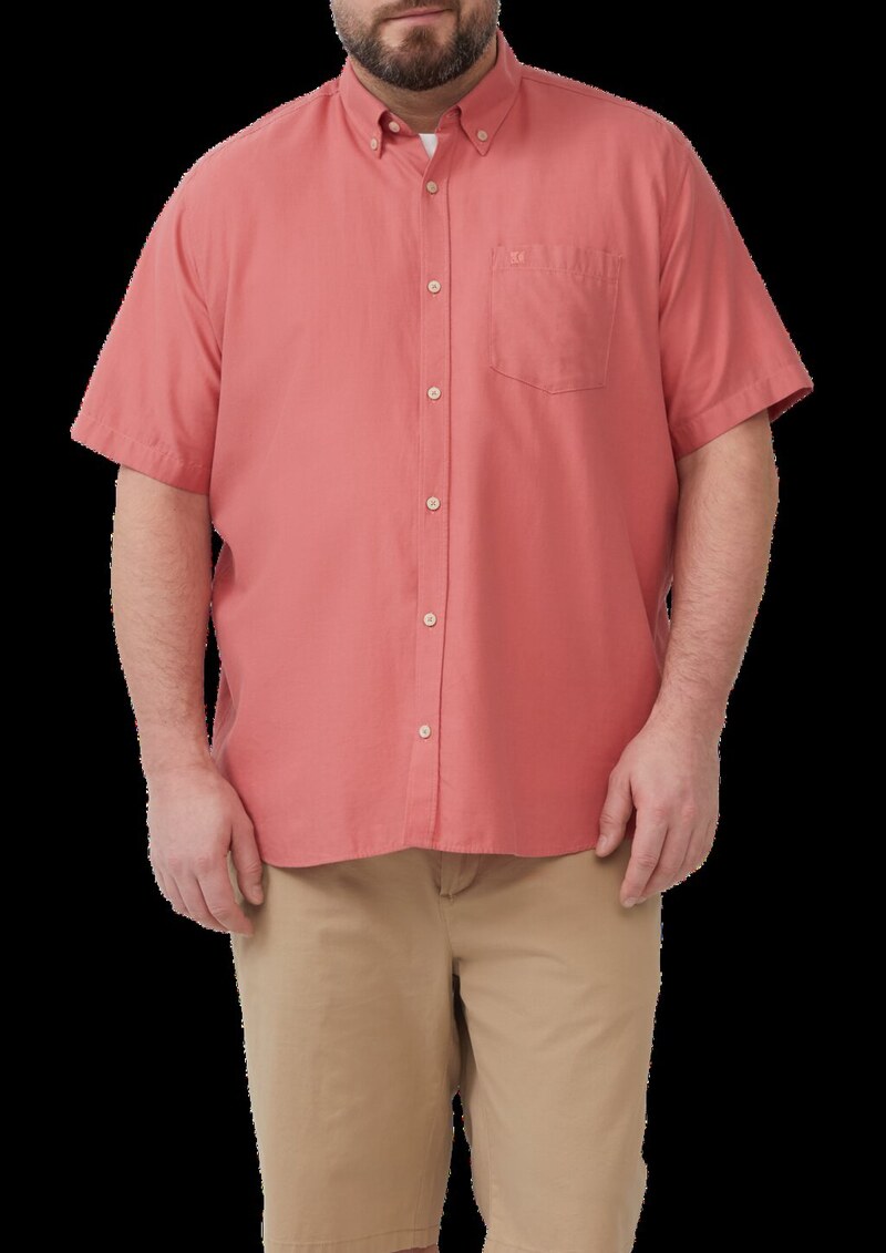 Regular Fit: Kurzärmeliges Twillhemd mit Button-Down-Kragen