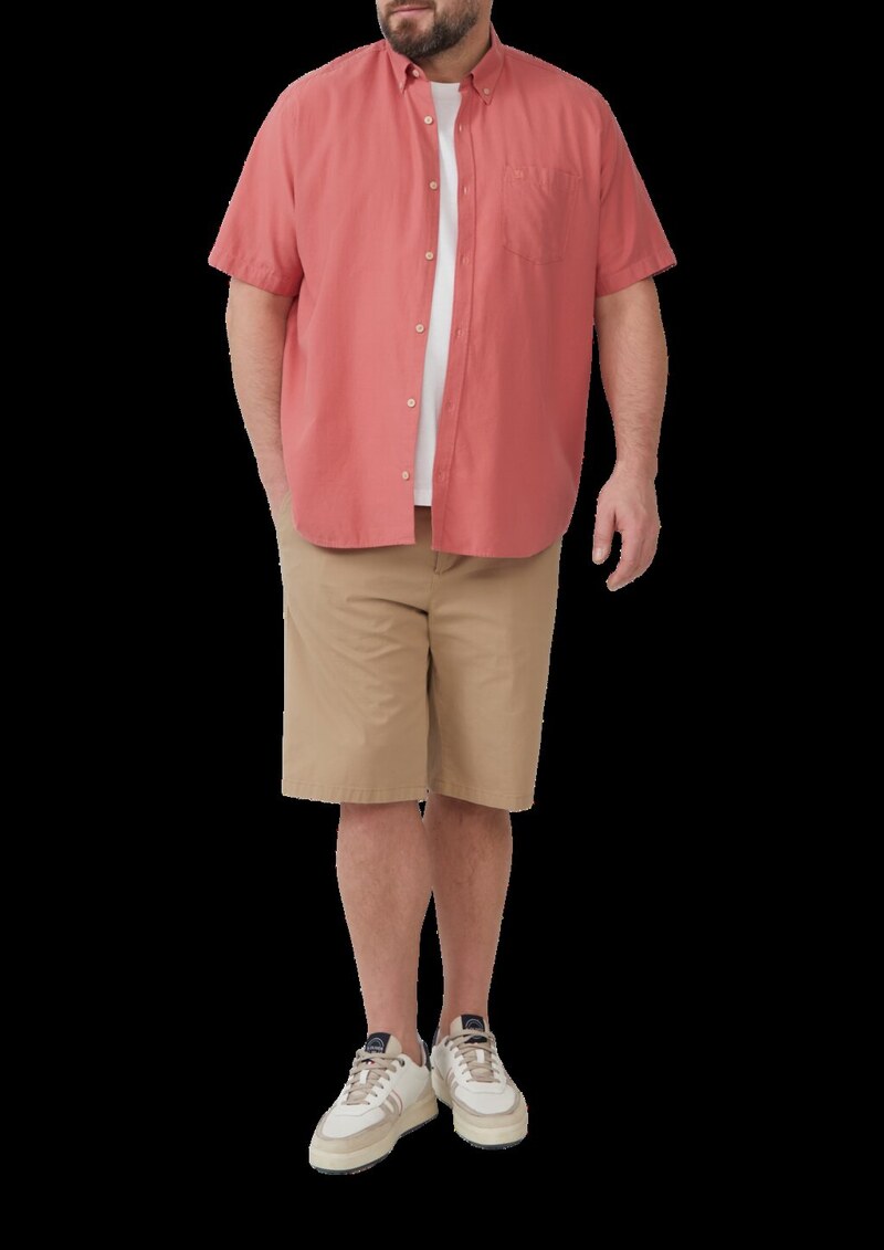 Regular Fit: Kurzärmeliges Twillhemd mit Button-Down-Kragen