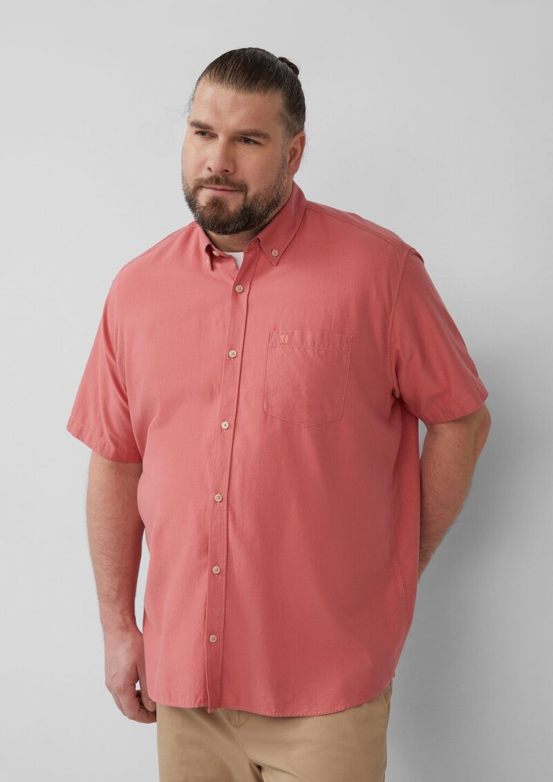 Regular Fit: Kurzärmeliges Twillhemd mit Button-Down-Kragen