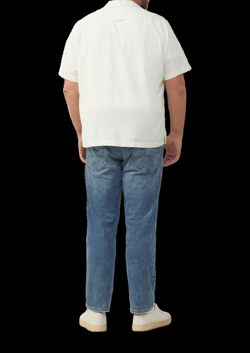 Resort Fit: Strukturiertes Kurzarmhemd aus Leinenmix