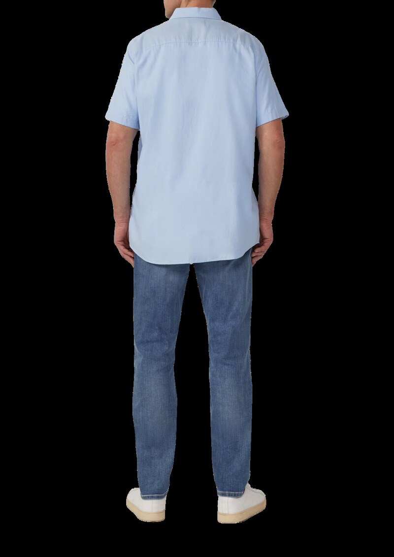 Regular Fit: Kurzärmeliges Twillhemd mit Button-Down-Kragen