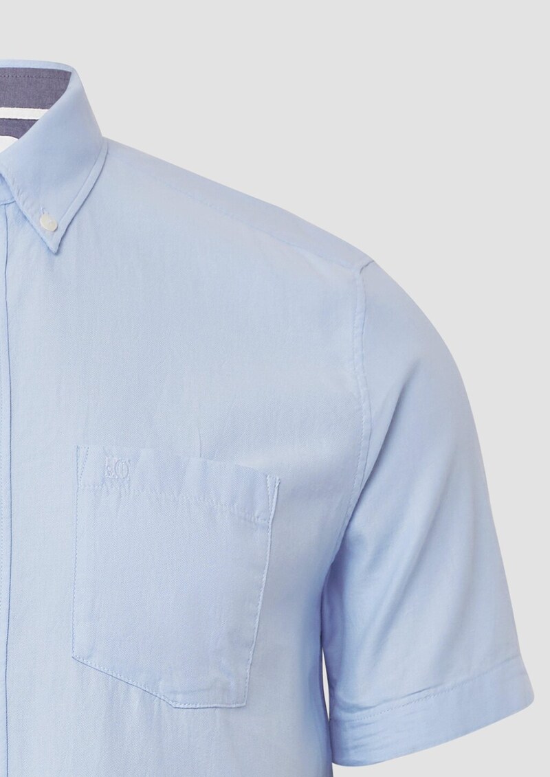 Regular Fit: Kurzärmeliges Twillhemd mit Button-Down-Kragen