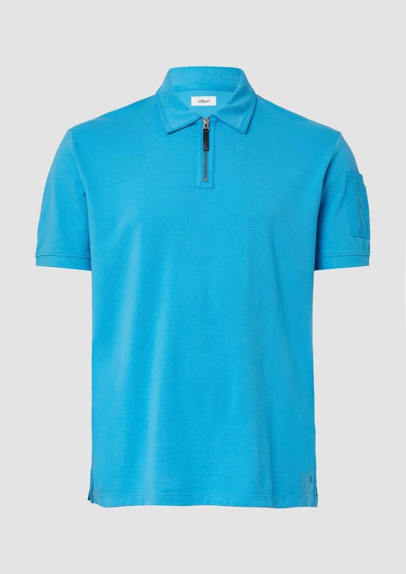 Poloshirt mit Reißverschluss und Ärmeltasche