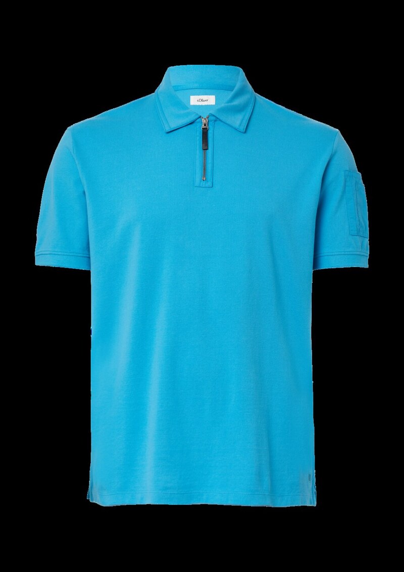 Poloshirt mit Reißverschluss und Ärmeltasche
