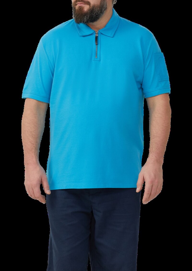 Poloshirt mit Reißverschluss und Ärmeltasche