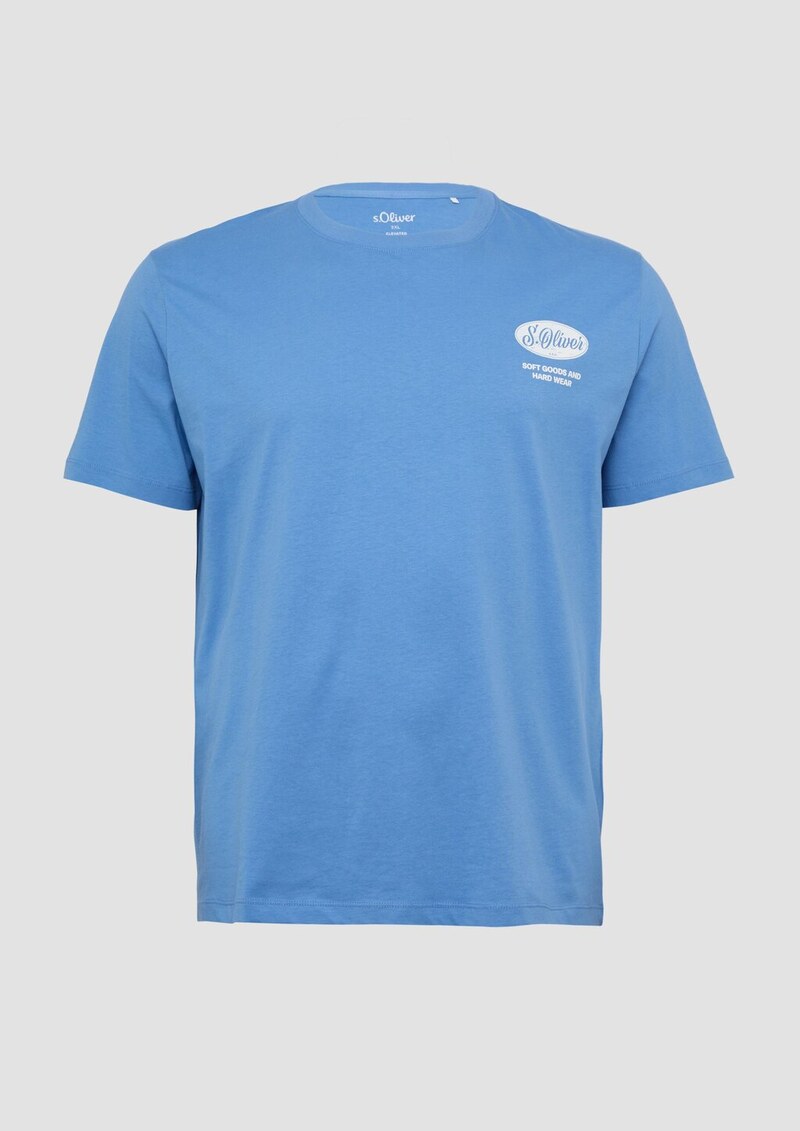 Baumwoll-T-Shirt mit Crew Neck und Artwork