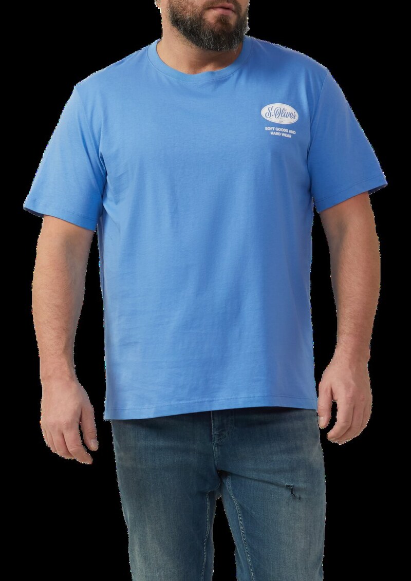 Baumwoll-T-Shirt mit Crew Neck und Artwork