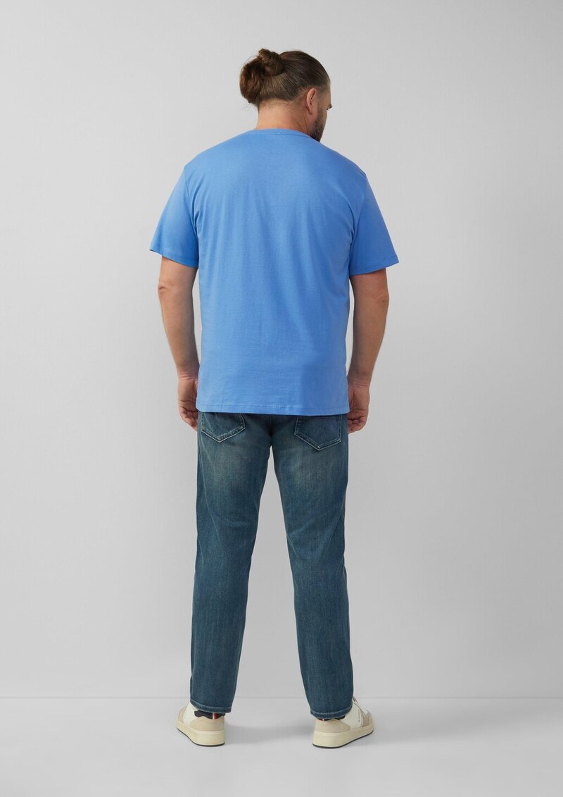 Baumwoll-T-Shirt mit Crew Neck und Artwork