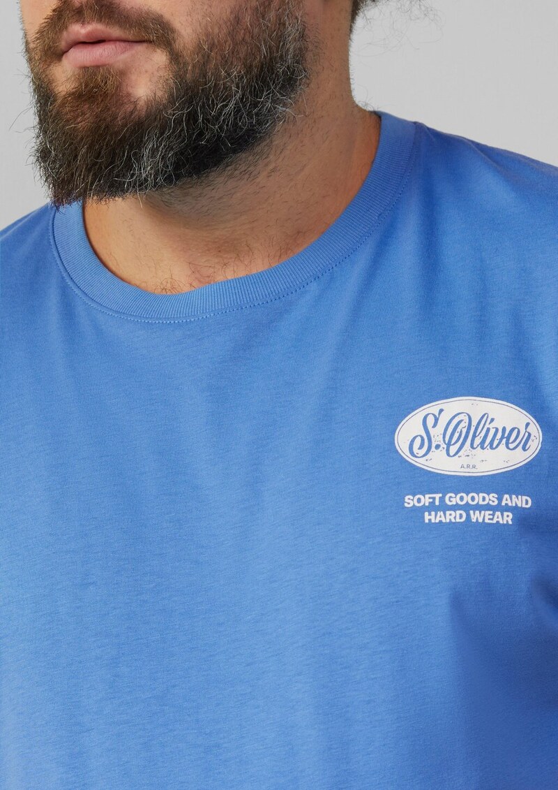 Baumwoll-T-Shirt mit Crew Neck und Artwork