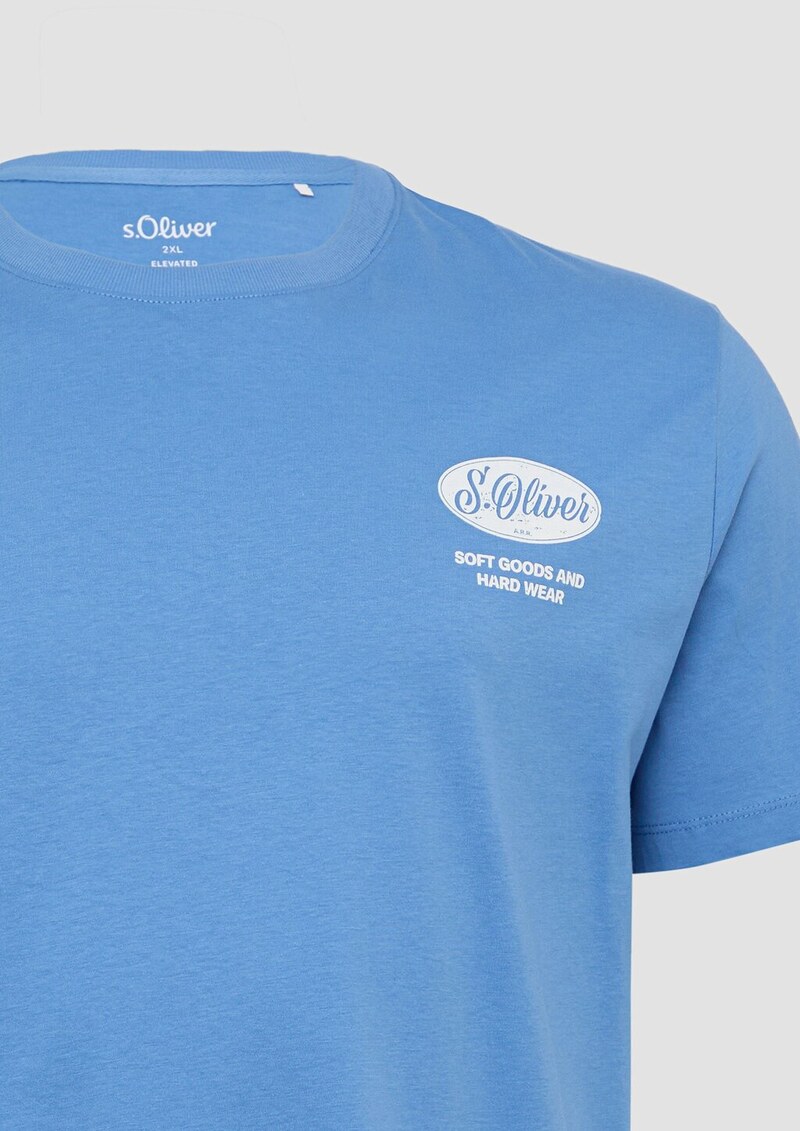 Baumwoll-T-Shirt mit Crew Neck und Artwork