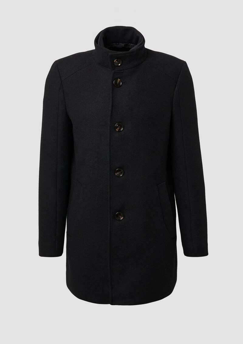 Mantel mit Stehkragen und Stepp-Einsatz