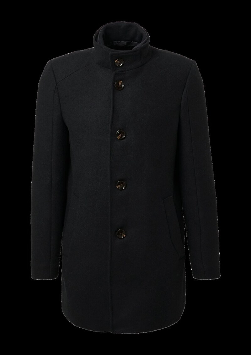 Mantel mit Stehkragen und Stepp-Einsatz