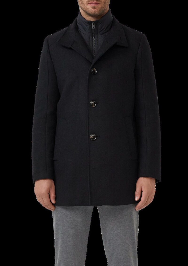 Mantel mit Stehkragen und Stepp-Einsatz