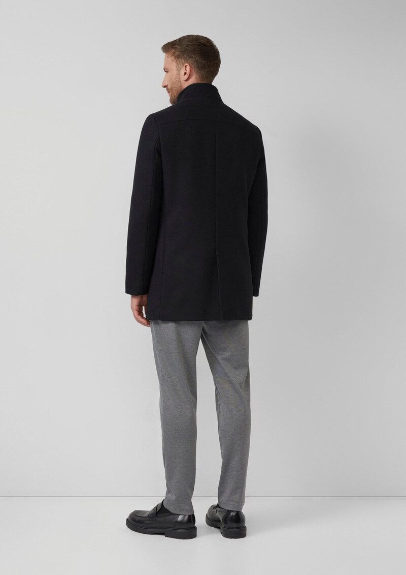 Mantel mit Stehkragen und Stepp-Einsatz