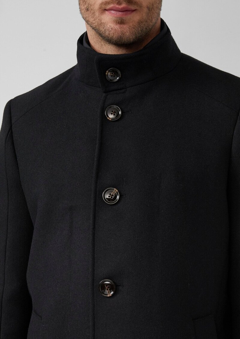 Mantel mit Stehkragen und Stepp-Einsatz