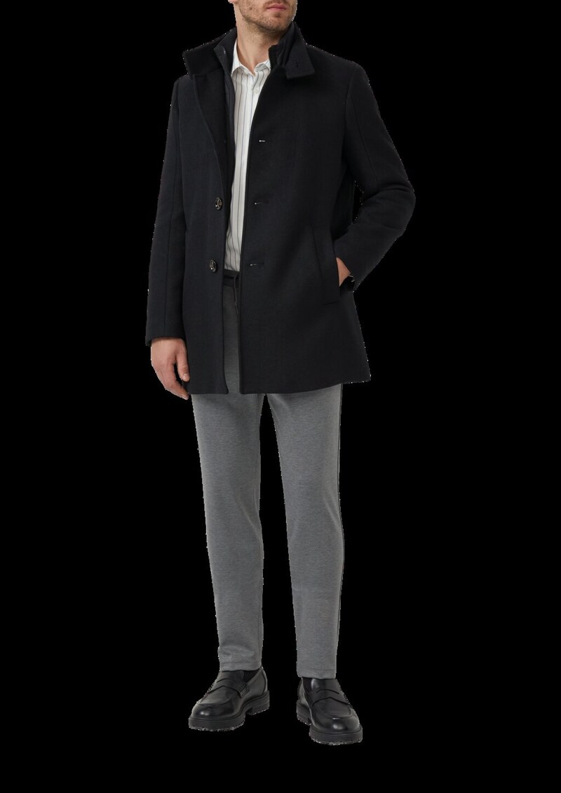 Mantel mit Stehkragen und Stepp-Einsatz