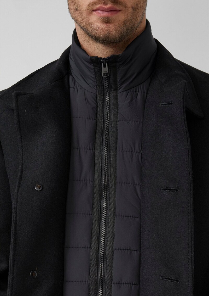 Mantel mit Stehkragen und Stepp-Einsatz