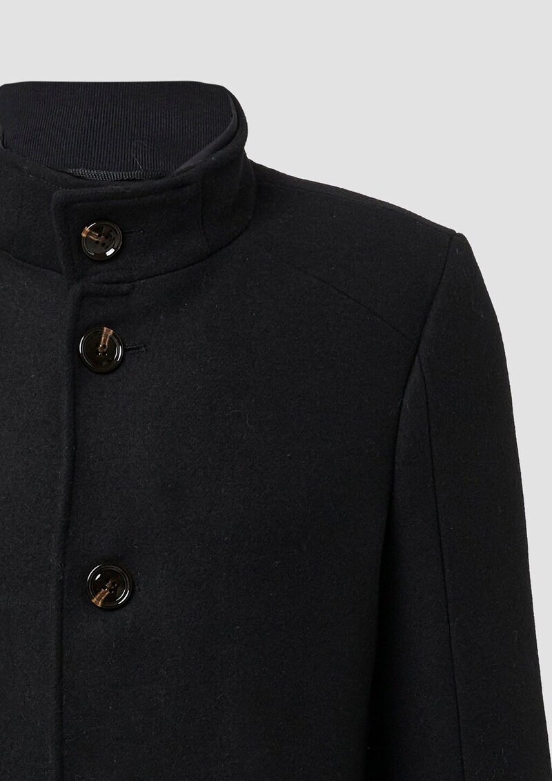 Mantel mit Stehkragen und Stepp-Einsatz