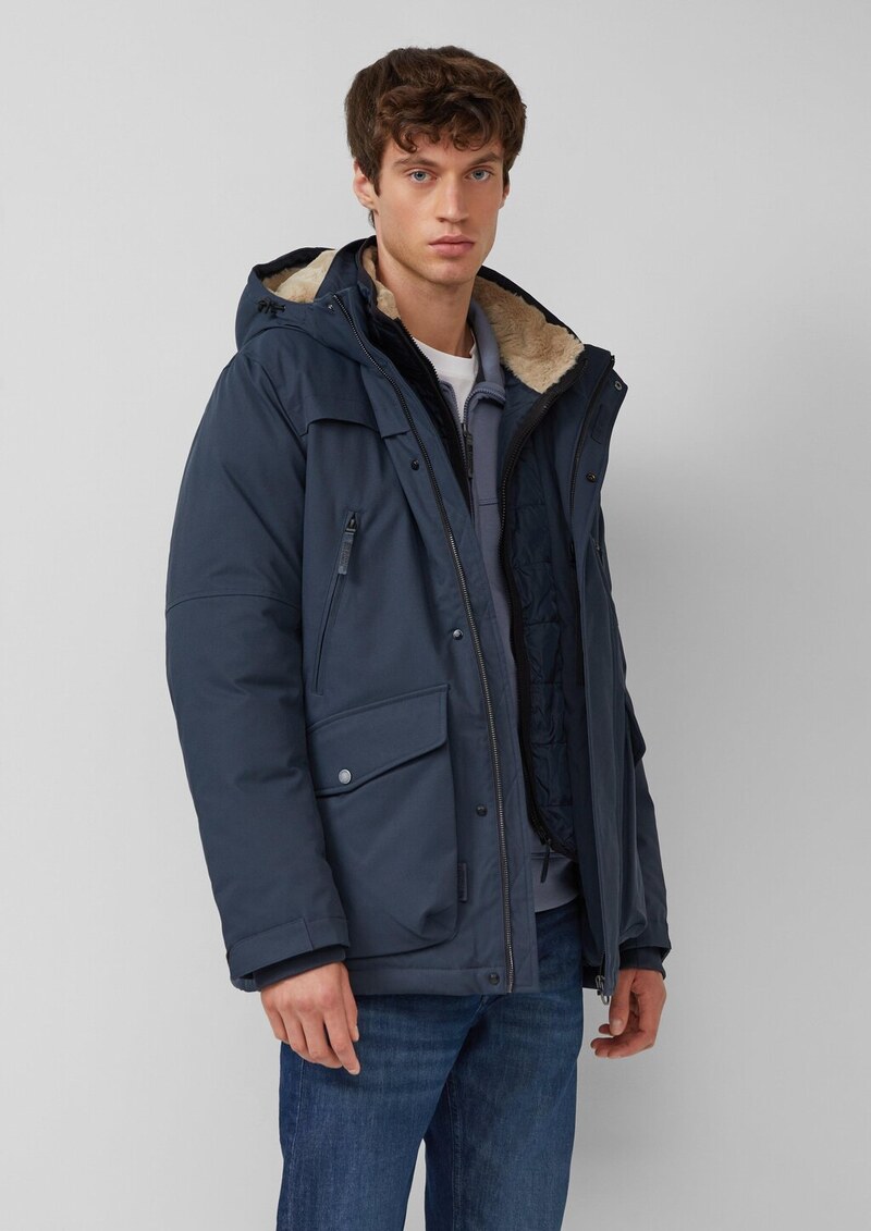 Wasserabweisender Parka mit abnehmbarer Kapuze und Fake-Fur-Futter