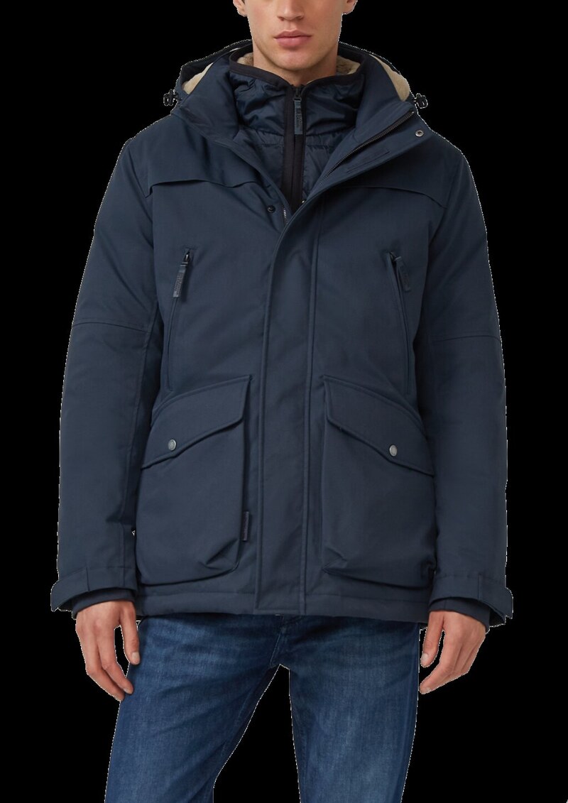 Wasserabweisender Parka mit abnehmbarer Kapuze und Fake-Fur-Futter