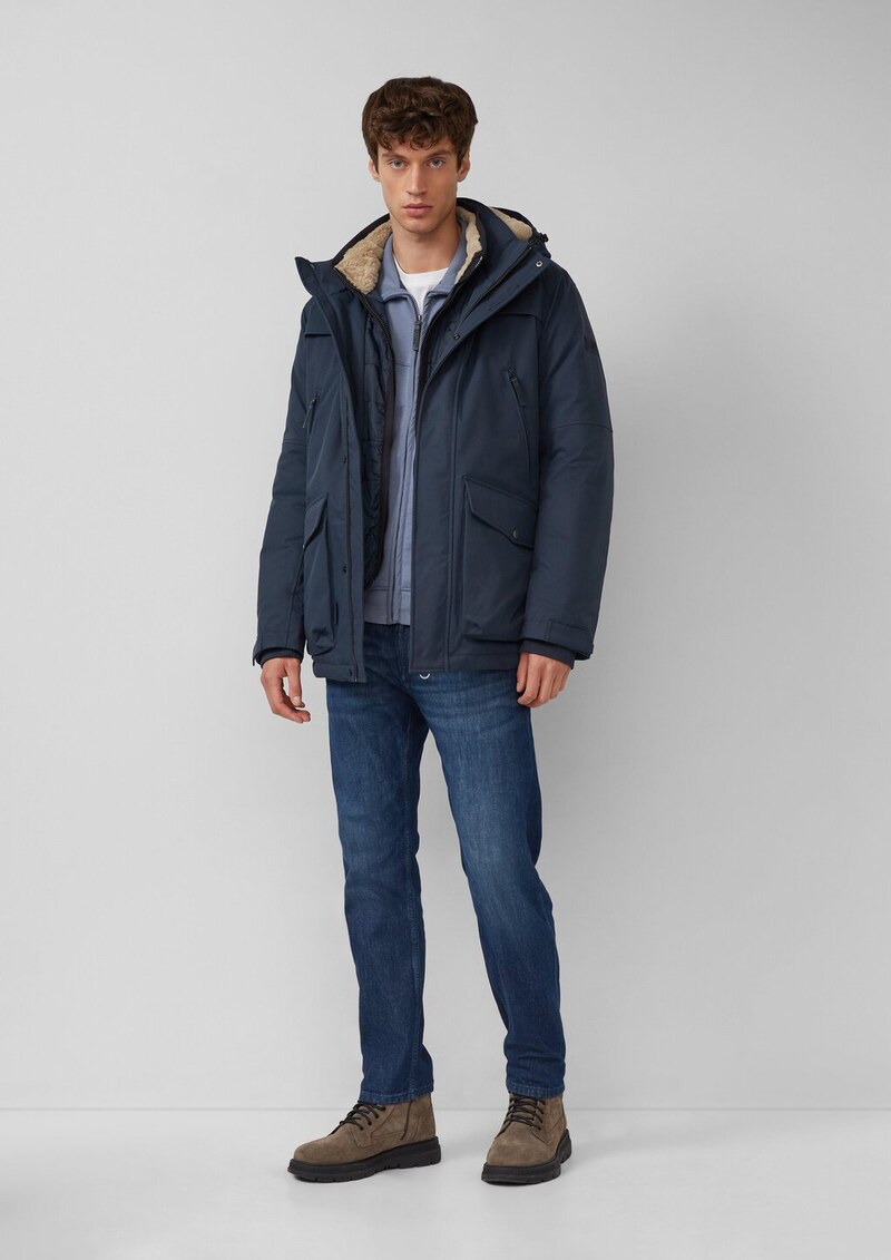 Wasserabweisender Parka mit abnehmbarer Kapuze und Fake-Fur-Futter