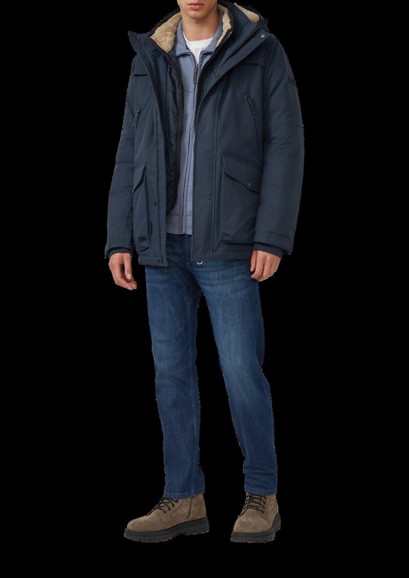 Wasserabweisender Parka mit abnehmbarer Kapuze und Fake-Fur-Futter