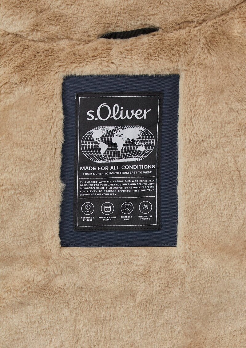 Wasserabweisender Parka mit abnehmbarer Kapuze und Fake-Fur-Futter