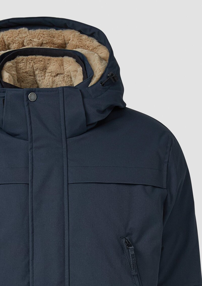 Wasserabweisender Parka mit abnehmbarer Kapuze und Fake-Fur-Futter
