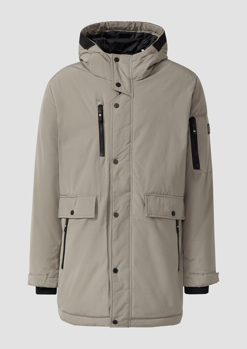 Wasserabweisender Parka mit Kapuze und sportiven Details