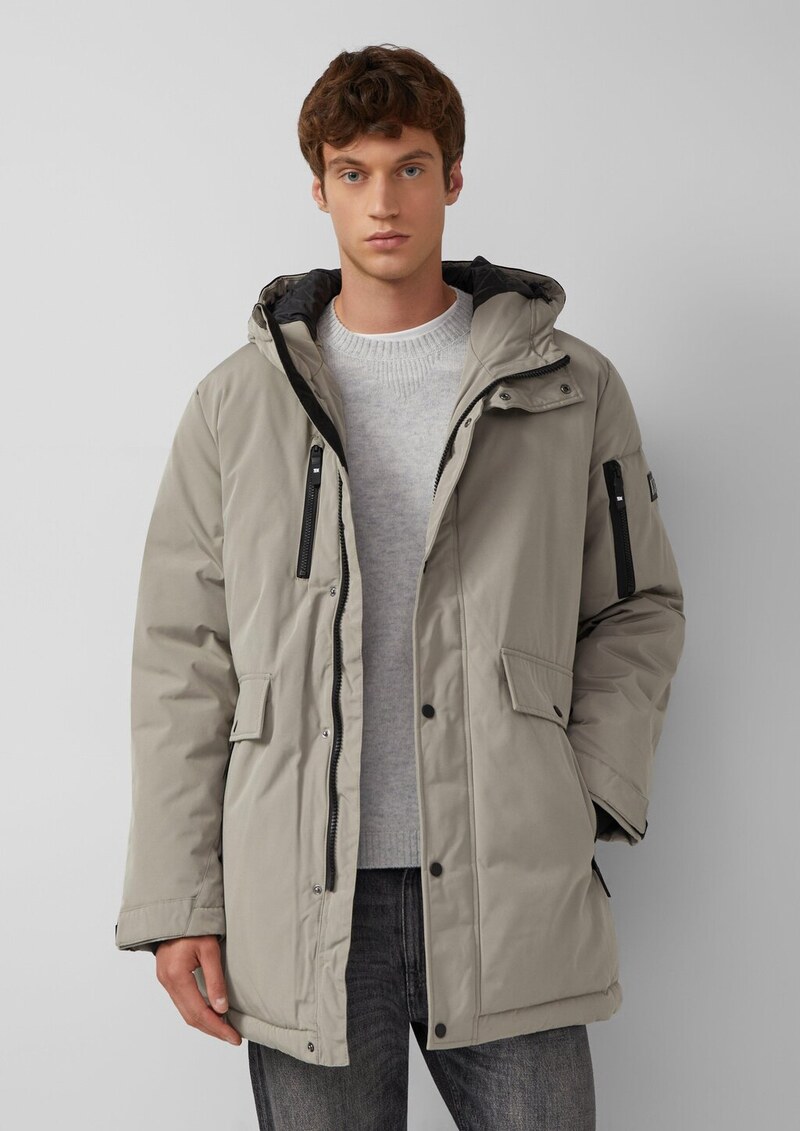 Wasserabweisender Parka mit Kapuze und sportiven Details