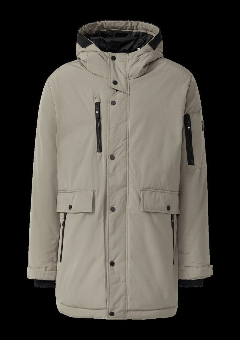 Wasserabweisender Parka mit Kapuze und sportiven Details
