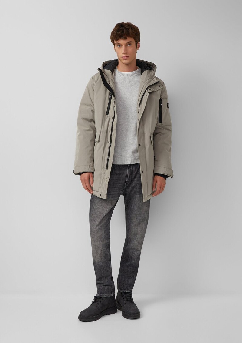 Wasserabweisender Parka mit Kapuze und sportiven Details