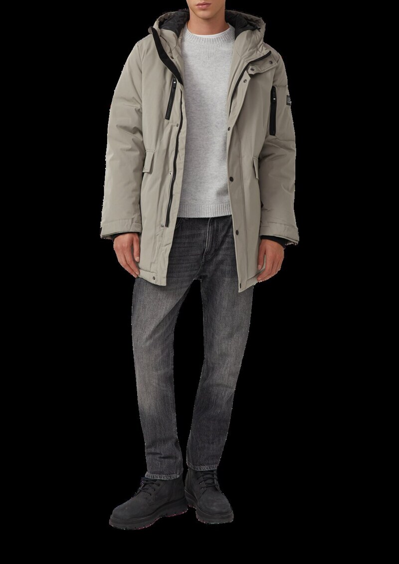 Wasserabweisender Parka mit Kapuze und sportiven Details