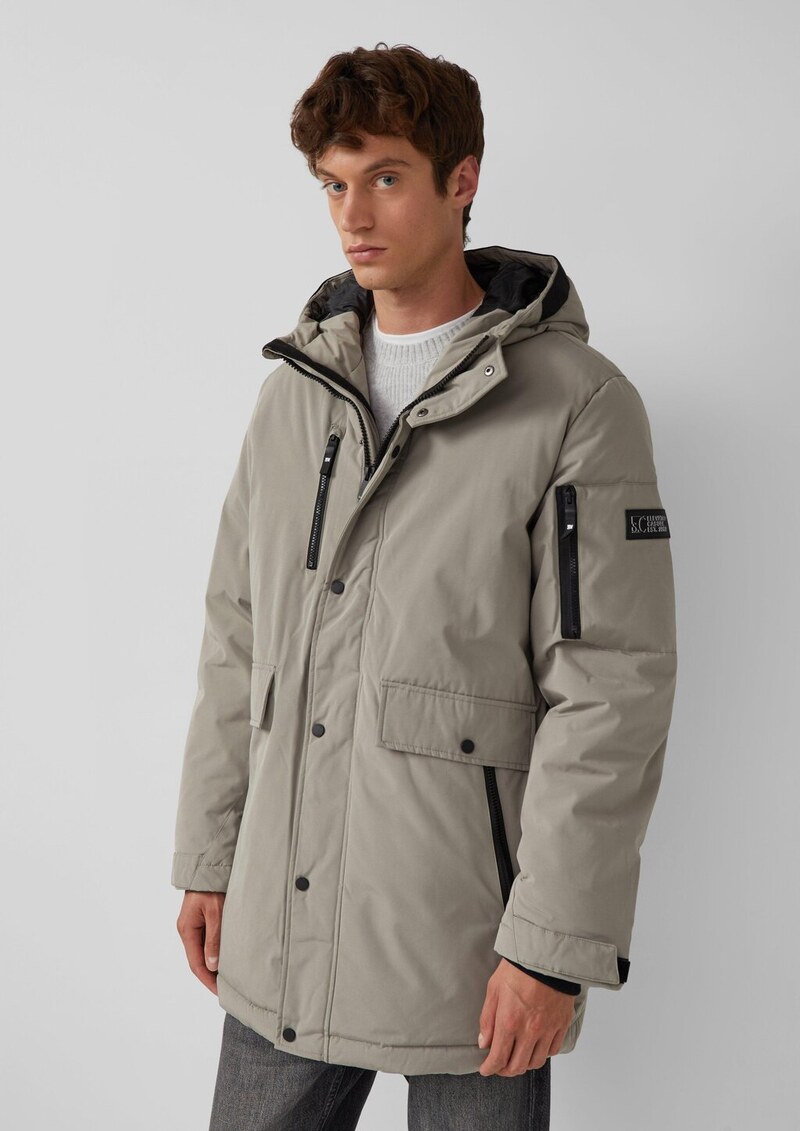 Wasserabweisender Parka mit Kapuze und sportiven Details