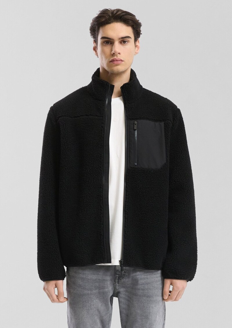 Teddyjacke mit Brusttasche