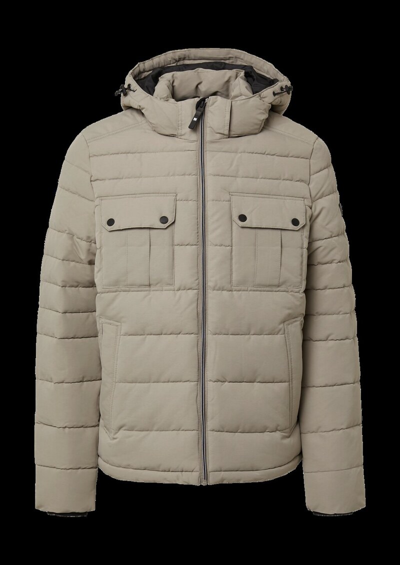 Sportive Puffer-Jacke mit abnehmbarer Kapuze