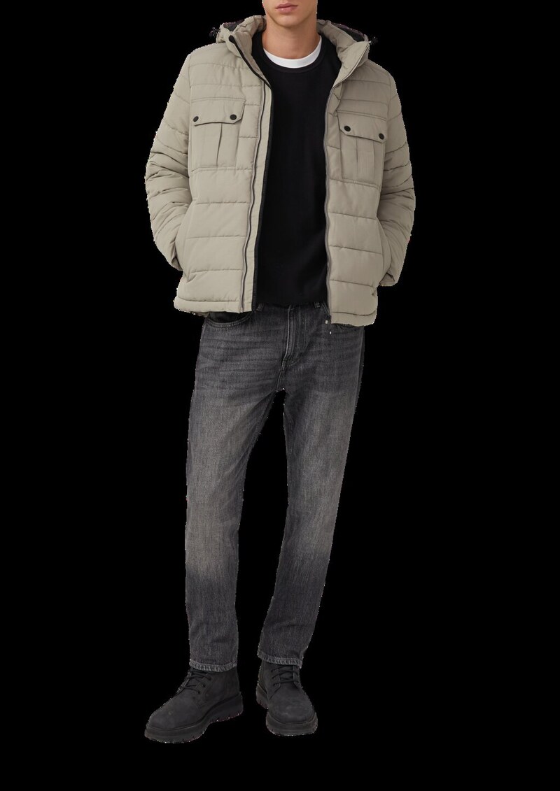 Sportive Puffer-Jacke mit abnehmbarer Kapuze