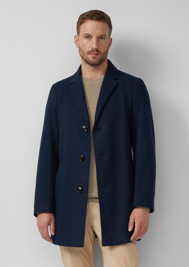 Stretch-Mantel in Woll-Optik