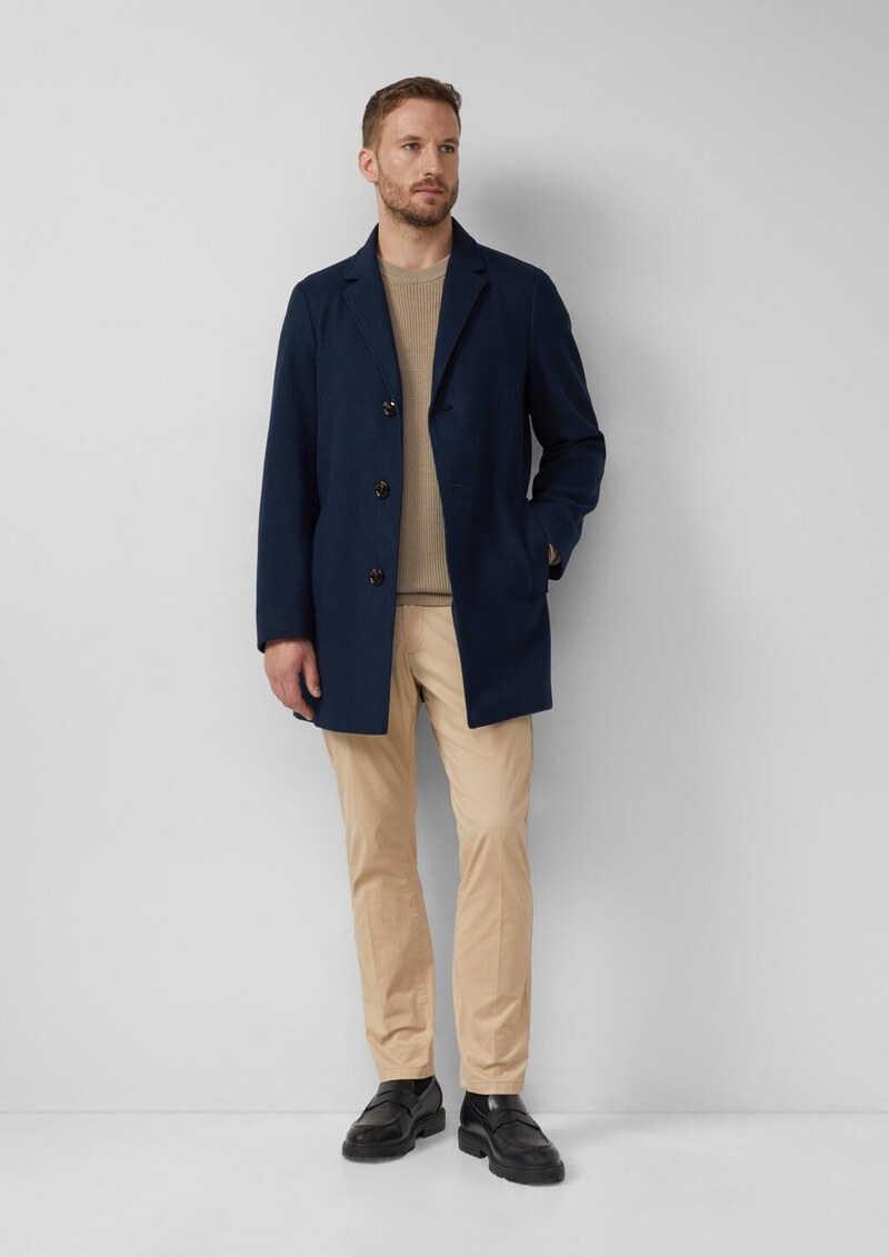 Stretch-Mantel in Woll-Optik