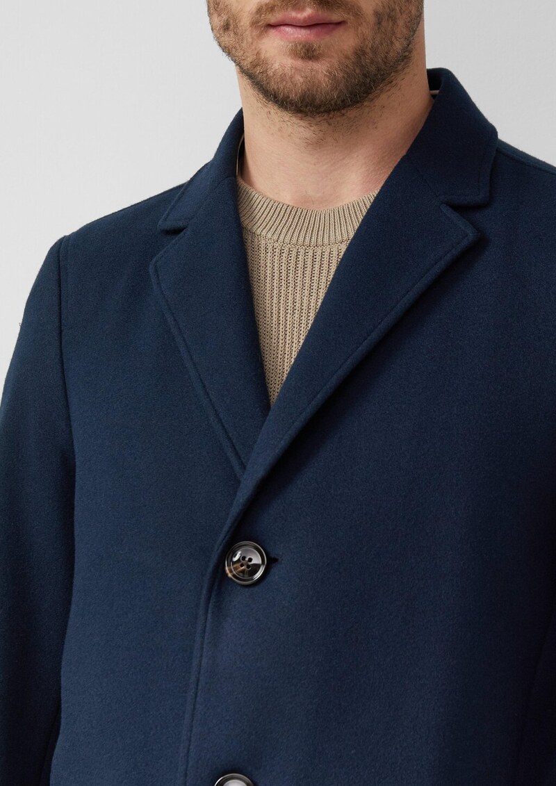 Stretch-Mantel in Woll-Optik