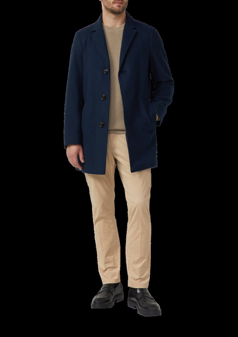 Stretch-Mantel in Woll-Optik