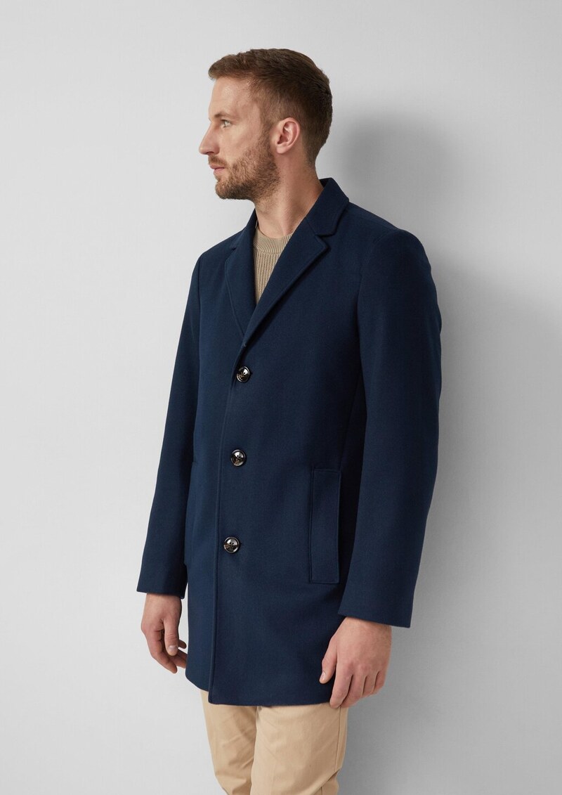 Stretch-Mantel in Woll-Optik