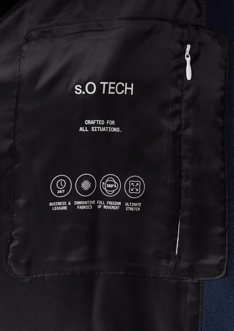 Stretch-Mantel in Woll-Optik